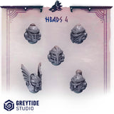 Primal Hounds Heads 1-6 / Tribal / Viking / Marine / Pilgrim / Kitbash / Angels / Sci Fi / Space / GreyTide Studio / 3D Print / Wargaming