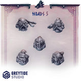 Primal Hounds Heads 1-6 / Tribal / Viking / Marine / Pilgrim / Kitbash / Angels / Sci Fi / Space / GreyTide Studio / 3D Print / Wargaming