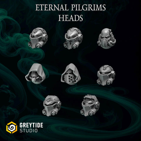 Eternal Pilgrims Heads / Head / Helemt / Angel / Eternal / Imperial / Marine / Pilgrim / Kitbash / Sci-Fi / Space / GreyTide Studio/3D Print