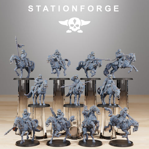 GrimGuard Cavalry / Cavalry / Commando / Imperial / Mounted / Sci Fi / Space / Table Top / Station Forge / 3D Print / 4K Mini / Wargaming