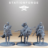 GrimGuard Cavalry / Cavalry / Commando / Imperial / Mounted / Sci Fi / Space / Table Top / Station Forge / 3D Print / 4K Mini / Wargaming