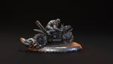 Biker / Bike / Steam punk / Apocalyptic / Pathfinder / DnD / DM Stash / 3D Print / 4K Mini / TableTop Miniature