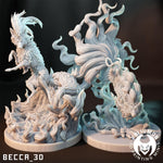 Ninetails / Vuplix / Fox / Fire / Pokemon / Kaijumon / Evolutions / DnD / Monster / Miniature / 3D Print / 4K Mini / TableTop Miniature