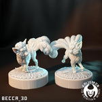 Ninetails / Vuplix / Fox / Fire / Pokemon / Kaijumon / Evolutions / DnD / Monster / Miniature / 3D Print / 4K Mini / TableTop Miniature