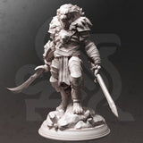 Kiz Ai’er / Leonin / Warrior / Fighter / Lion / Pathfinder / DnD / DM Stash / 3D Print / 4K Mini / TableTop Miniature / 32mm / 75mm