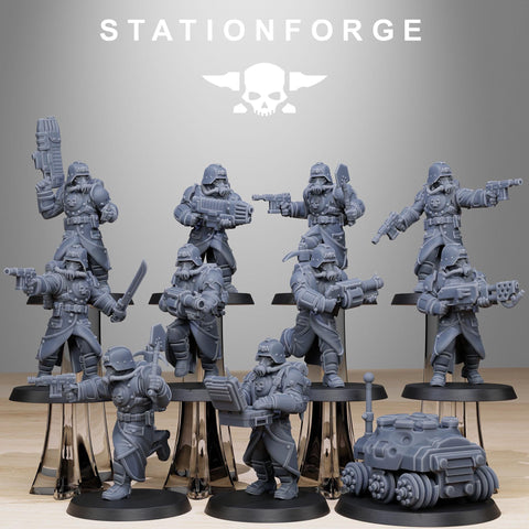 GrimGuard Bombardiers / Soldier / Bomb squad / Imperial / Infantry / Sci Fi / Table Top / Station Forge / 3D Print / 4K Mini /Wargaming