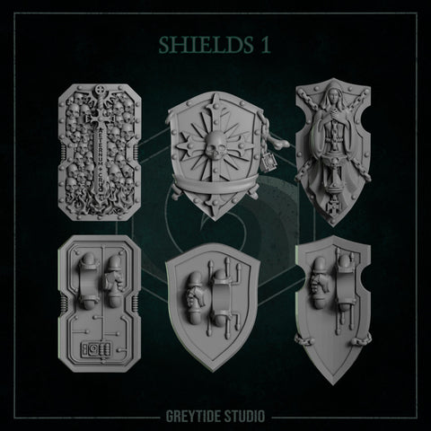 Sheild Packs 1-3 / Shield / Power / Breacher / Imperial / Marine / Pilgrim / Kitbash / Sci Fi / Space / GreyTide Studio / 3D Print/Wargaming
