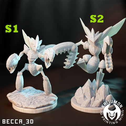 Scythor / Scizor / Pinser / Mega Pinsir / Pokemon / Grass / Bird / Kaijumon / DnD / Monster / Miniature / 3D Print / 4K Mini