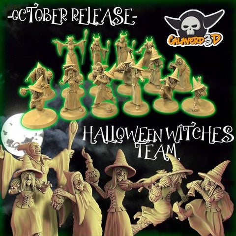 Witches Football Team / Witches / Spells / Halloween / Fantasy Football Team / Tabletop / Miniatures / Boardgame