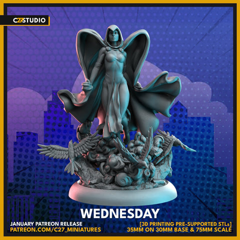 Wednesday / Bird / Crisis Protocol / Comic / DnD / Hero / C27 / 3D Print / 4K Mini / TableTop Miniature / Boardgame / 32mm / 75mm