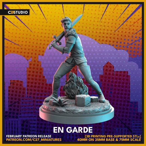 En Garde / Asgard / Crisis Protocol / Comic / Villain / DnD / C27 / 3D Print / 4K Mini / TableTop Miniature / Boardgame / 32mm / 75mm