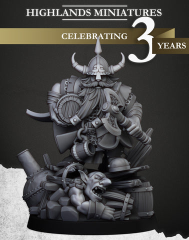 Dwarf Brewmaster / Dwarfs / Hero / Sons of Ymir / Dwarf unit  / Army / Fantasy / Table Top / Highland / 3D Print / 4K Mini/Wargaming