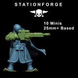 GrimGuard Frostwatch Marksmen / Soldier / Snipers / Imperial / Sci Fi / Space / Table Top / Station Forge / 3D Print / 4K Mini / Wargaming