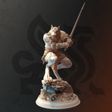 Lucian Grey - Wolf Form / Barbarian / Shapeshifter / Warewolf / Pathfinder / DnD / DM Stash / 3D Print / TableTop Miniature / 32mm / 75mm