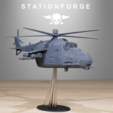 GrimGuard Helicopter / Hind-D / Gunship / Sci Fi / Space / Table Top / Station Forge / 3D Print / 4K Mini / Wargaming / RPG