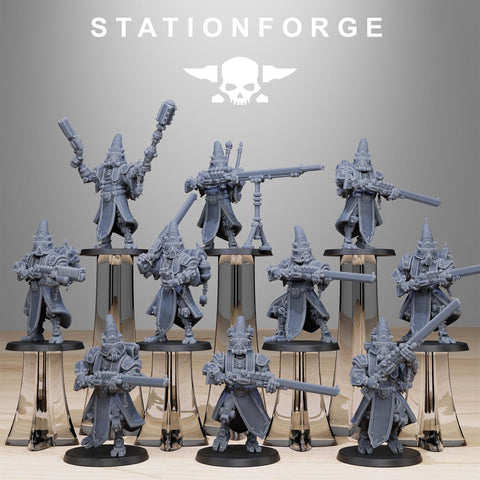 Scavenger Hooded Cultists / Priest / Scavenger / Cult / Infantry / Sci Fi / Space / Table Top / Station Forge / 3D Print / Wargaming