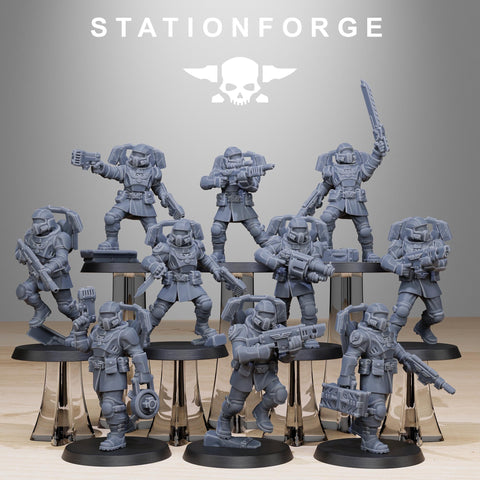 Vaskar Jump Squad / Airborn / Imperial / Jet pack / Infantry / Sci Fi / Space / Table Top / Station Forge / 3D Print / 4K Mini / Wargaming
