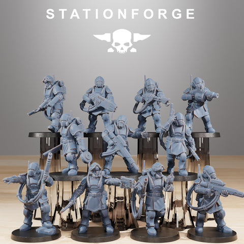 Royal Guard Commandos / Soldier / Infantry / Imperial / Royal / Sci Fi / Space / Table Top / Station Forge / 3D Print / 4K Mini / Wargaming