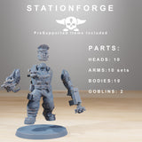 Orkaz Skillers / Orkaz / Orc / Infantry / Sci Fi / Space / Table Top / Station Forge / 3D Print / 4K Mini / Wargaming