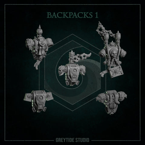 Backpacks / Imperial / Marine / Pilgrim / Kitbash / Sci Fi / Space / GreyTide Studio / 3D Print / Wargaming