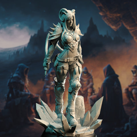 Orlena / Satyr / Tiefling / Ranger / Rogue / Assassin / Pathfinder / DnD / DM Stash / 3D Print / 4K Mini / TableTop Miniature / 32mm /75mm