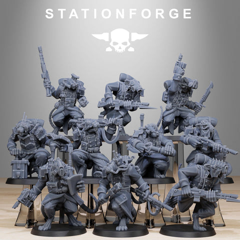 Grimguard Raticus / Rats / Robot / Melee / Mech / Infantry / Bot / Sci Fi / Space / Table Top / Station Forge / 3D Print/4K Mini/Wargaming
