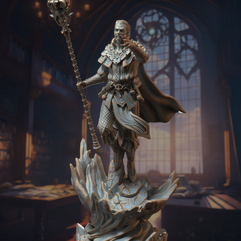Barandir the Lucid / Wizard / Human / Old / Sorcerer / Pathfinder / DnD / DM Stash / 3D Print / 4K Mini / TableTop Miniature / 32mm / 75mm