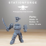 Orkaz Berserkers / Orkaz / Orc / Infantry / Sci Fi / Space / Table Top / Station Forge / 3D Print / 4K Mini / Wargaming