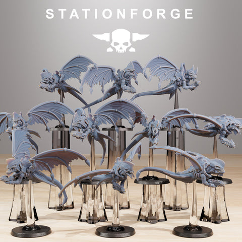 Xenarid Flyers / Bug / Infantry / Nids / Infantry / Brood / Swarm / Sci Fi / Space / Table Top / Station Forge / 3D Print /4K Mini/Wargaming