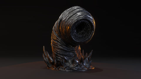 Worm / Sand worm / Monster / Steam punk / Apocalyptic / Pathfinder / DnD / 3D Print / 4K Mini / TableTop Miniature
