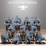 GrimGuard Bear Riders / Cavalry / Bears / Imperial / Mounted / Sci Fi / Space / Table Top / Station Forge / 3D Print / 4K Mini / Wargaming