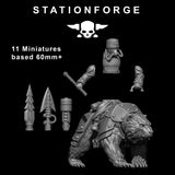 GrimGuard Bear Riders / Cavalry / Bears / Imperial / Mounted / Sci Fi / Space / Table Top / Station Forge / 3D Print / 4K Mini / Wargaming