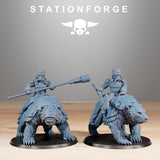 GrimGuard Bear Riders / Cavalry / Bears / Imperial / Mounted / Sci Fi / Space / Table Top / Station Forge / 3D Print / 4K Mini / Wargaming