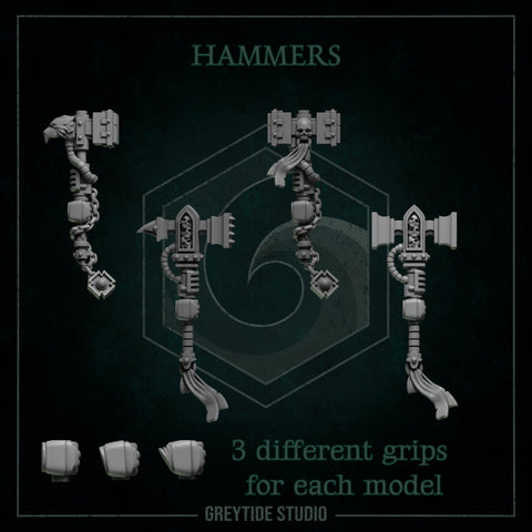 Hammers / Weapon / Energy / Eternal / Hammer / Imperial / Marine / Pilgrim / Kitbash / Sci Fi / Space / GreyTide Studio / 3D Print/Wargaming