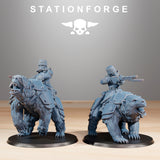 GrimGuard Bear Riders / Cavalry / Bears / Imperial / Mounted / Sci Fi / Space / Table Top / Station Forge / 3D Print / 4K Mini / Wargaming