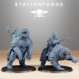 GrimGuard Bear Riders / Cavalry / Bears / Imperial / Mounted / Sci Fi / Space / Table Top / Station Forge / 3D Print / 4K Mini / Wargaming