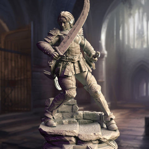 Scarlett - Shadowfoot / Elf / Rogue / Warrior / Fighter / Pathfinder / DnD / DM Stash / 3D Print / TableTop / 32mm / 75mm