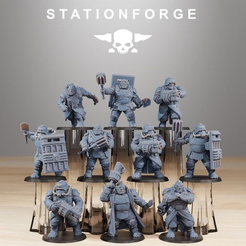 Grimguard Mutants / Soldier / Mutant / Imperial / Infantry / Sci Fi / Space / Table Top / Station Forge / 3D Print / 4K Mini / Wargaming