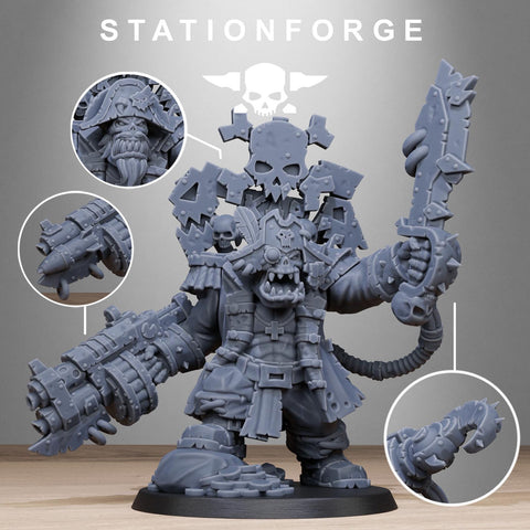 Orkaz Pirate / Pirate / Leader / Captain / Orkaz / Orc / Sci Fi / Space / Table Top / Station Forge / 3D Print / Wargaming