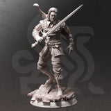 Tarick Wolfheart / Fighter / Witcher / Human / Hunter / Pathfinder / DnD / DM Stash / 3D Print / 4K Mini / TableTop Miniature / 32mm / 75mm