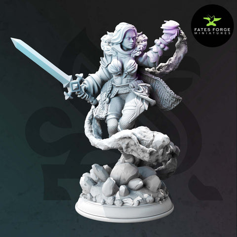 Tirina / Paladin / Earth Genasi / Cleric / Hero / DnD / GM Stash / 3D Print / 4K Mini / TableTop Miniature / 32mm / 75mm