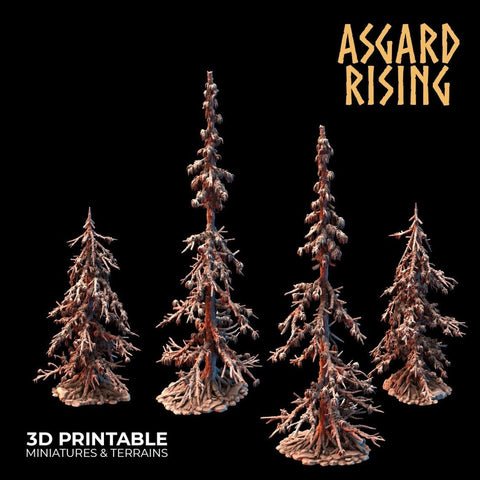 Infected Conifers Set / Terrain / Trees / Pathfinder / DnD / Asgard Rising / 3D Print / 4K Mini / TableTop Miniature / RPG