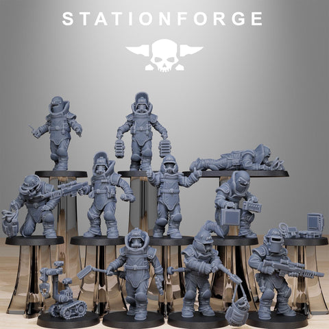 GrimGuard Bomb Squad / Commando / Imperial / Infantry / Sci Fi / Space / Table Top / Station Forge / 3D Print / 4K Mini / Wargaming