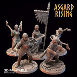 Shield Maiden Set 1 / Viking / Warrior / Pathfinder / DnD / D&D / Asgard Rising / 3D Print / 4K Mini / TableTop Miniature / RPG