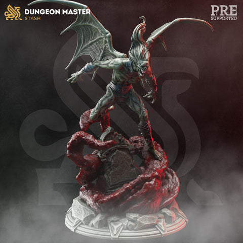Elder Etherian / Gargoyle / Vampire / Monster / Hybrid / DnD / GM Stash / 3D Print / 4K Mini / TableTop Miniature / 32mm / 75mm