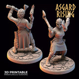 Shield Maiden Set 1 / Viking / Warrior / Pathfinder / DnD / D&D / Asgard Rising / 3D Print / 4K Mini / TableTop Miniature / RPG