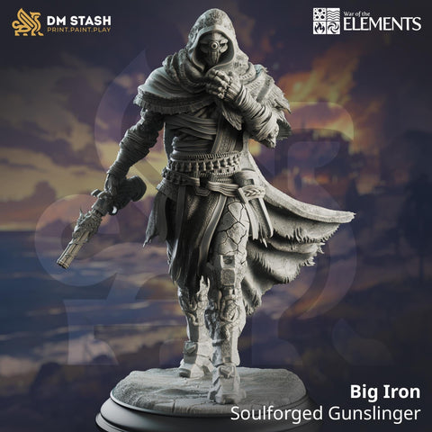 Big Iron - Soulforged Gunslinger / Warforged / Hunter / Gunslinger / Ranger / Automaton / DnD / DM Stash / 3D Print / TableTop / 32mm / 75mm