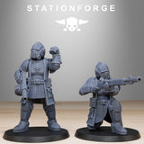 Royal Guard Patrol / Soldier / Infantry / Imperial / Royal / Sci Fi / Space / Station Forge / 3D Print / 4K Mini / Wargaming