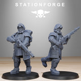 Royal Guard Patrol / Soldier / Infantry / Imperial / Royal / Sci Fi / Space / Station Forge / 3D Print / 4K Mini / Wargaming