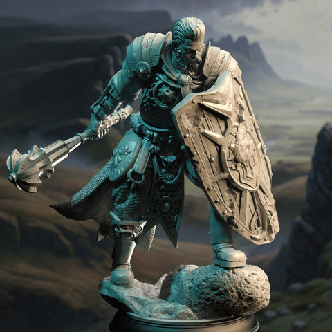 Arkeus / Paladin / Human / Fighter / Warrior / Armoured / Pathfinder / DnD / DM Stash / 3D Print / 4K Mini / TableTop Miniature / 32mm /75mm